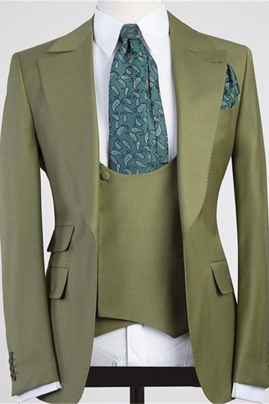 Popular 3-Piece Formal Dinner Suit for Men, Peaked Lapel Design-BallBride