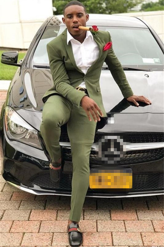 Popular One-Button Green Party Suits for Prom Online-BallBride