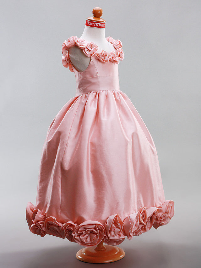 Princess A-Line Floor Length Boho Flower Girl Dresses-BallBride