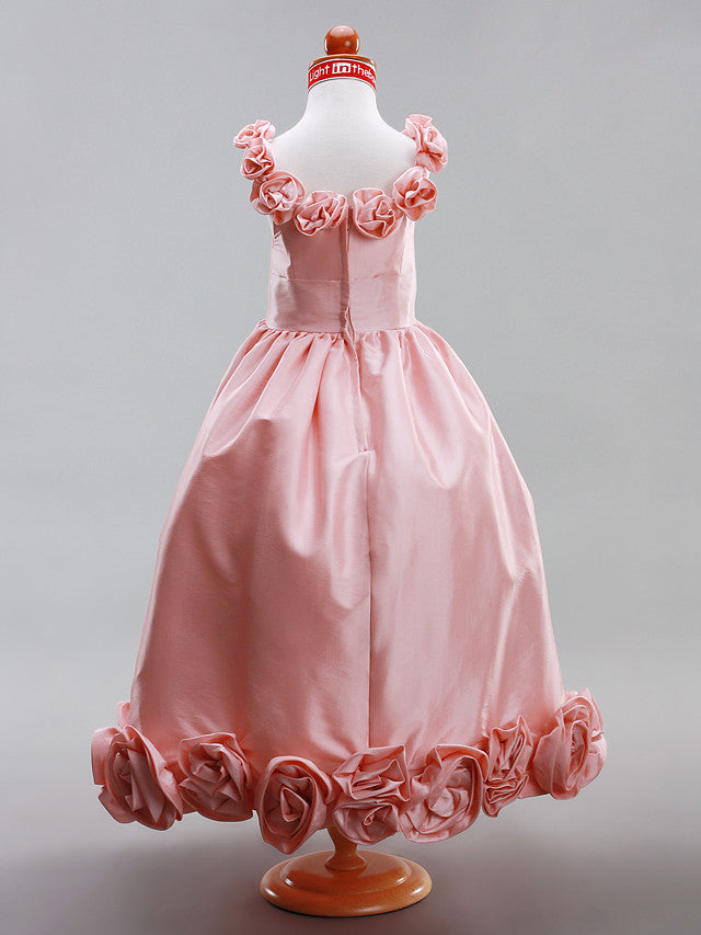 Princess A-Line Floor Length Boho Flower Girl Dresses-BallBride