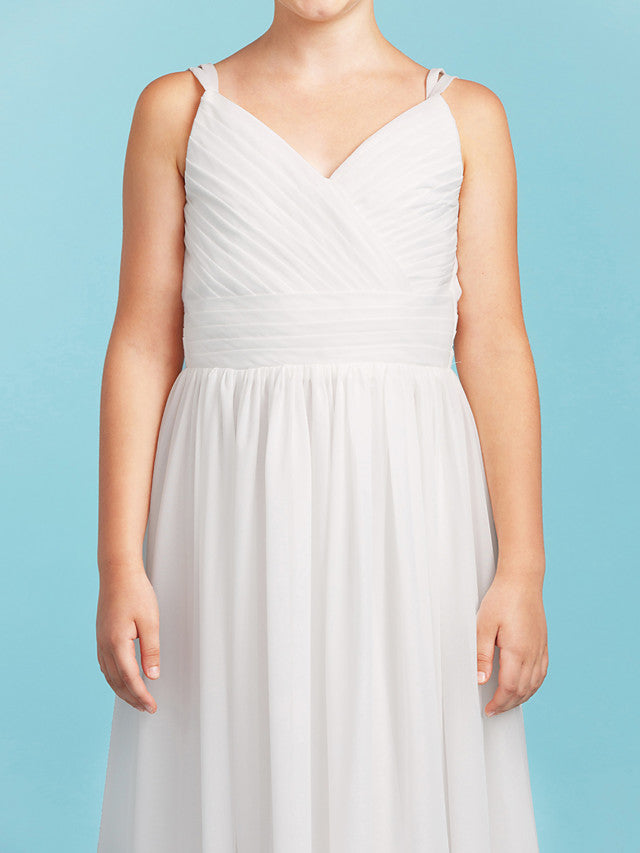 Princess A-Line Spaghetti Strap Chiffon Flower Girl Dress With Sash for Weddings-BallBride