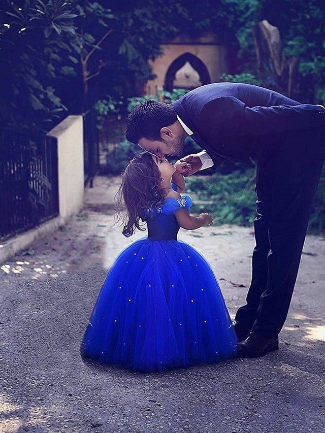 Princess Flower Girl Dress with Crystals & Rhinestones-BallBride