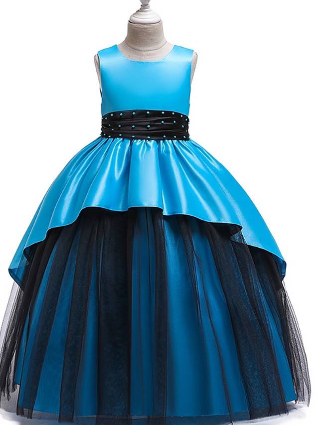 Princess Flower Girl Dress with Tulle and Bow Ruching-BallBride