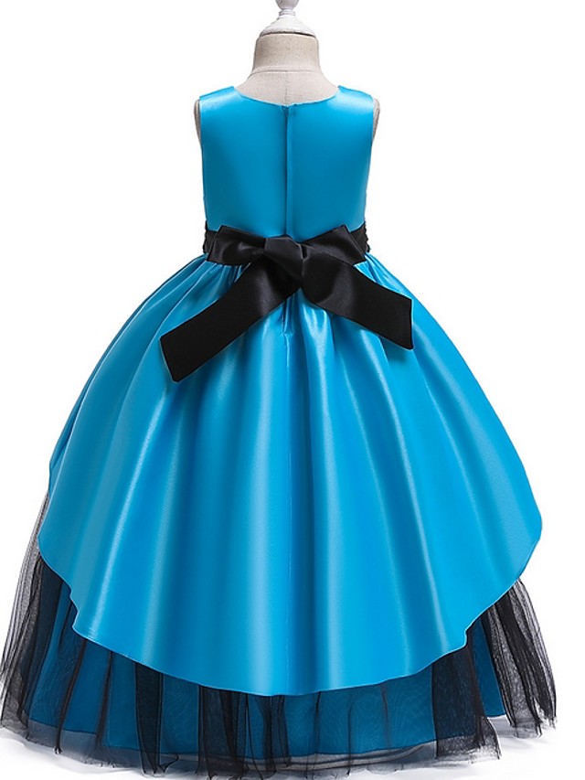 Princess Flower Girl Dress with Tulle and Bow Ruching-BallBride