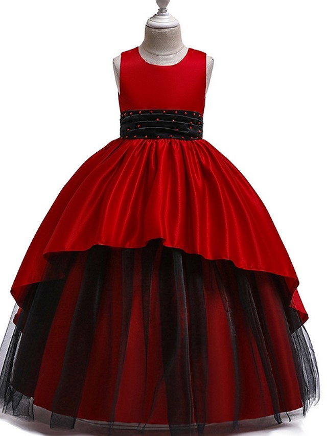 Princess Flower Girl Dress with Tulle and Bow Ruching-BallBride