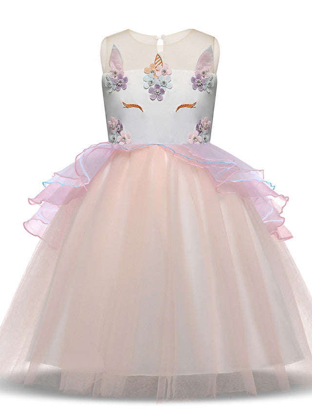 Princess Midi Party Dress ¡§C Satin Tulle Embroidery & Appliques-BallBride