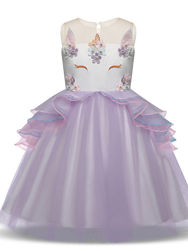 Princess Midi Party Dress ¡§C Satin Tulle Embroidery & Appliques-BallBride