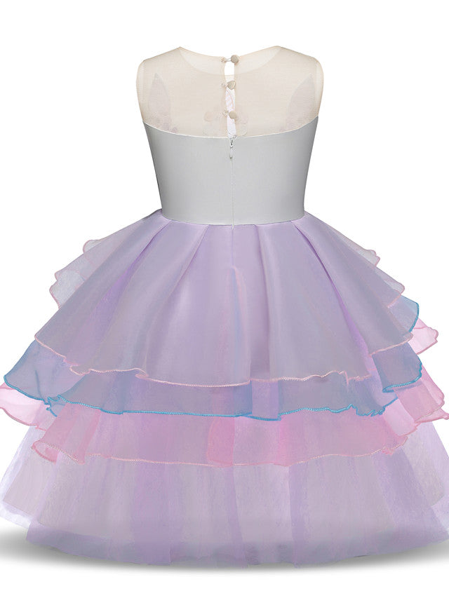 Princess Midi Party Dress ¡§C Satin Tulle Embroidery & Appliques-BallBride