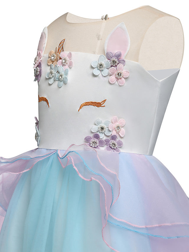 Princess Midi Party Dress ¡§C Satin Tulle Embroidery & Appliques-BallBride