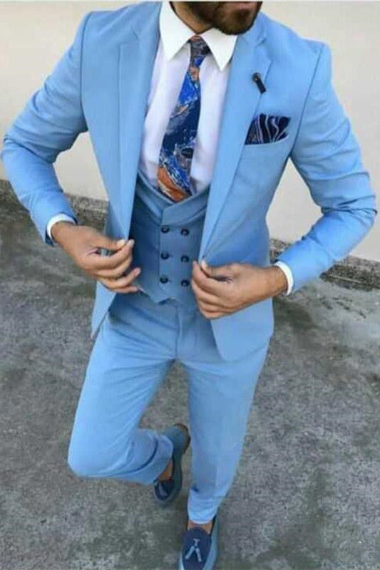 Prom Ready 3-Piece Suit for Men with Notched Lapel-BallBride
