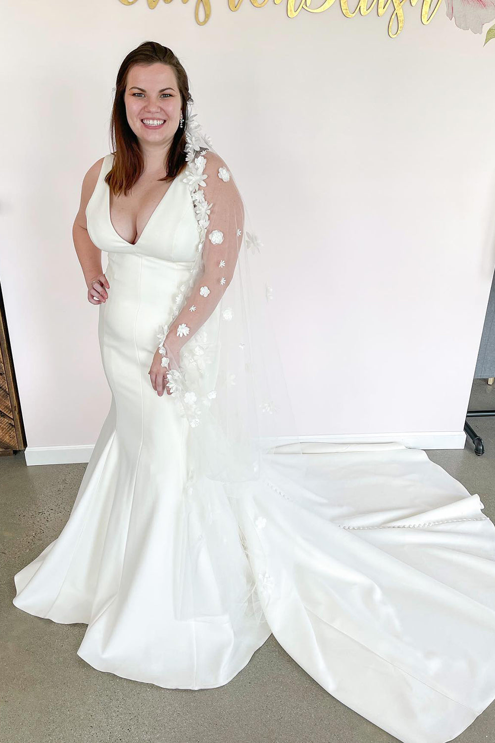 Romantic Mermaid Wedding Dress with Open Back and Wide Straps-BallBride