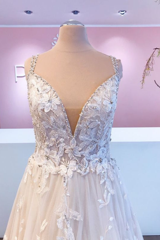 Romantic Sweetheart Wedding Dress With Appliques Lace Tulle-BallBride