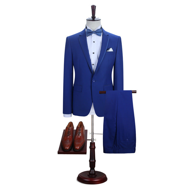 Royal Blue Abraham One Button Prom Suits - Slim Fit & Notched Lapel-BallBride
