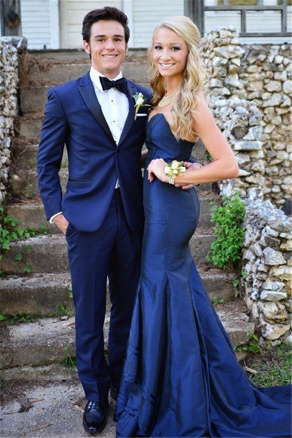 Royal Blue One Button Homecoming Suit with Peaked Lapel-BallBride