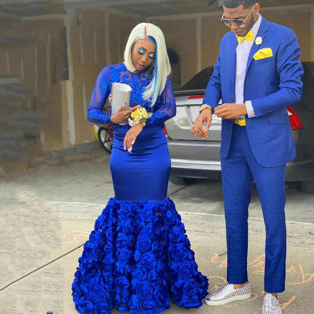 Royal Blue Party Prom Suit For Men - Notch Lapel On Sale-BallBride