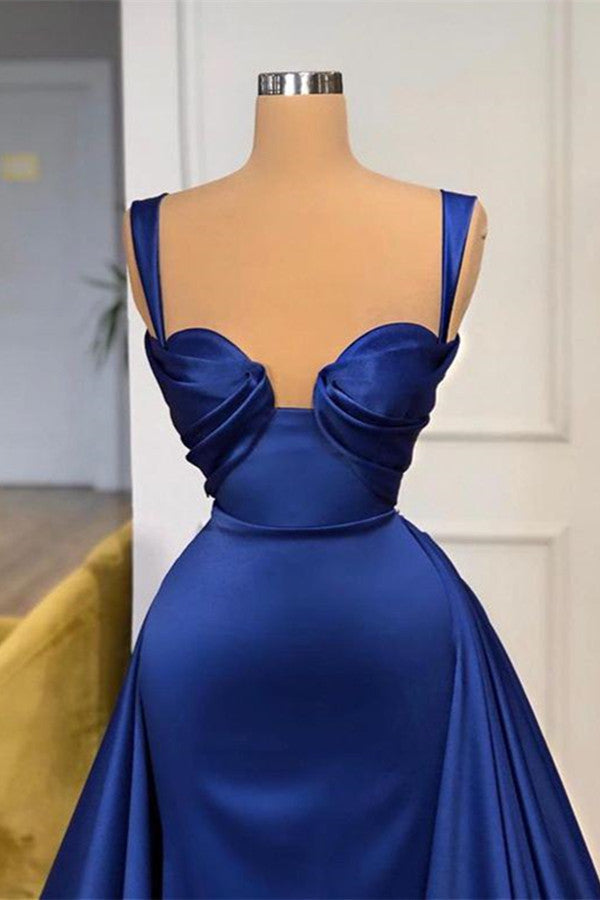 Royal Blue Prom Dress with Detachable Train - Mermaid Style-BallBride