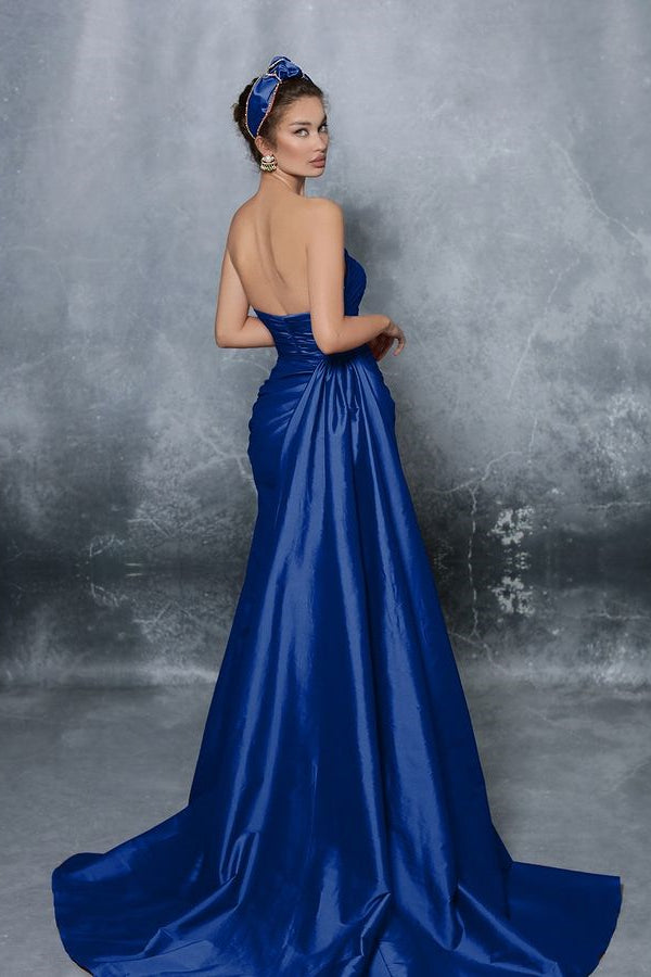 Royal Blue Sweetheart Sleeveless A Line Prom Dress-BallBride