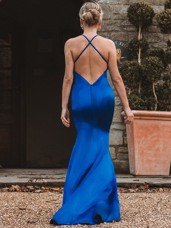 Royal Blue V-Neck Mermaid Evening Dress for Amazing Look-BallBride