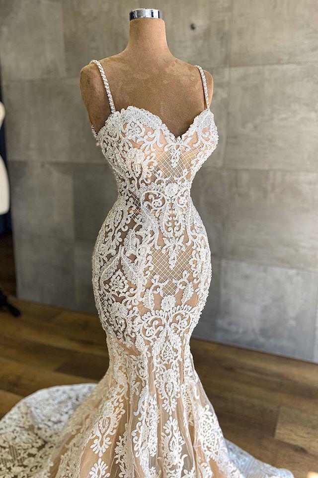 Sexy Sweetheart Mermaid Wedding Dress with Appliques Lace-BallBride