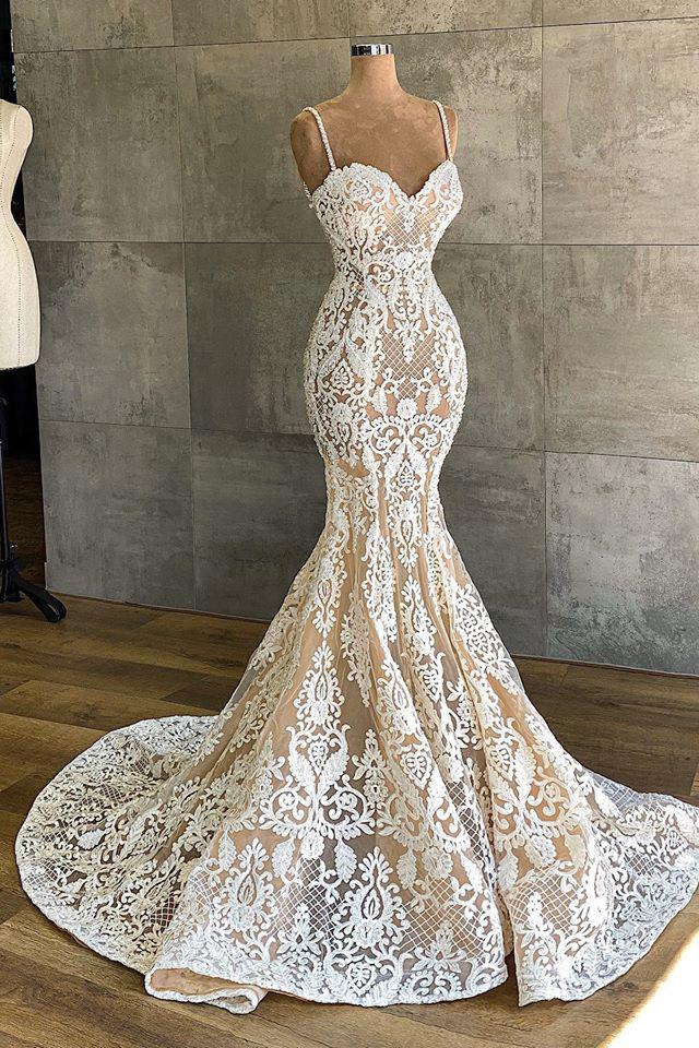 Sexy Sweetheart Mermaid Wedding Dress with Appliques Lace-BallBride