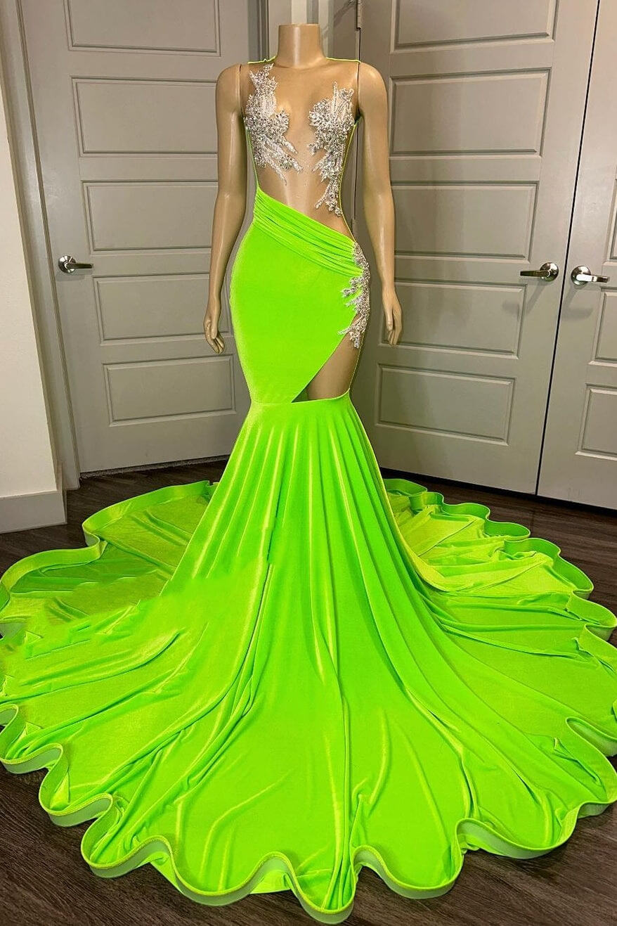 Sexy Unique Backless Mermaid Spaghetti Straps Prom Dress-BallBride