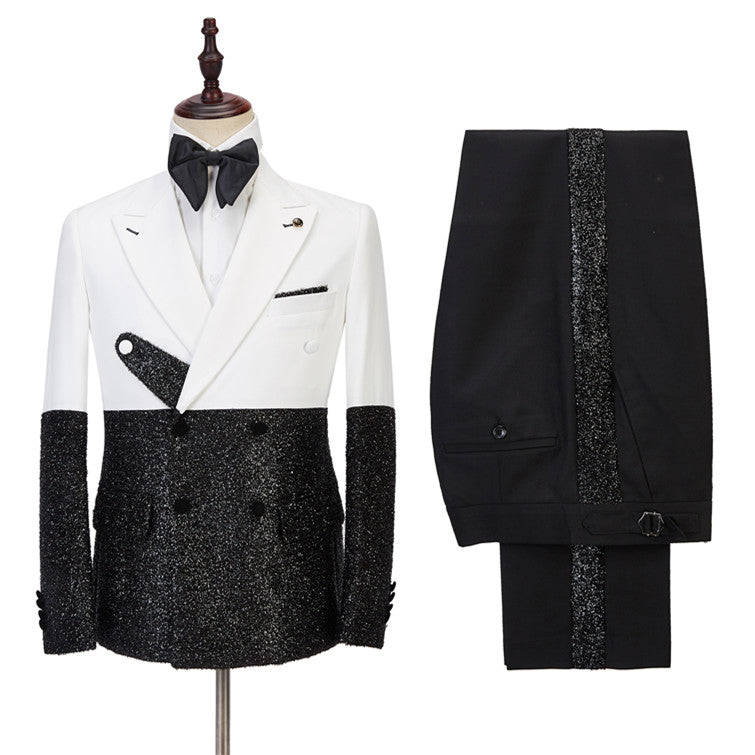 Shining White Double Breasted Prom Suits for Men - Sparkle Your Best!-BallBride
