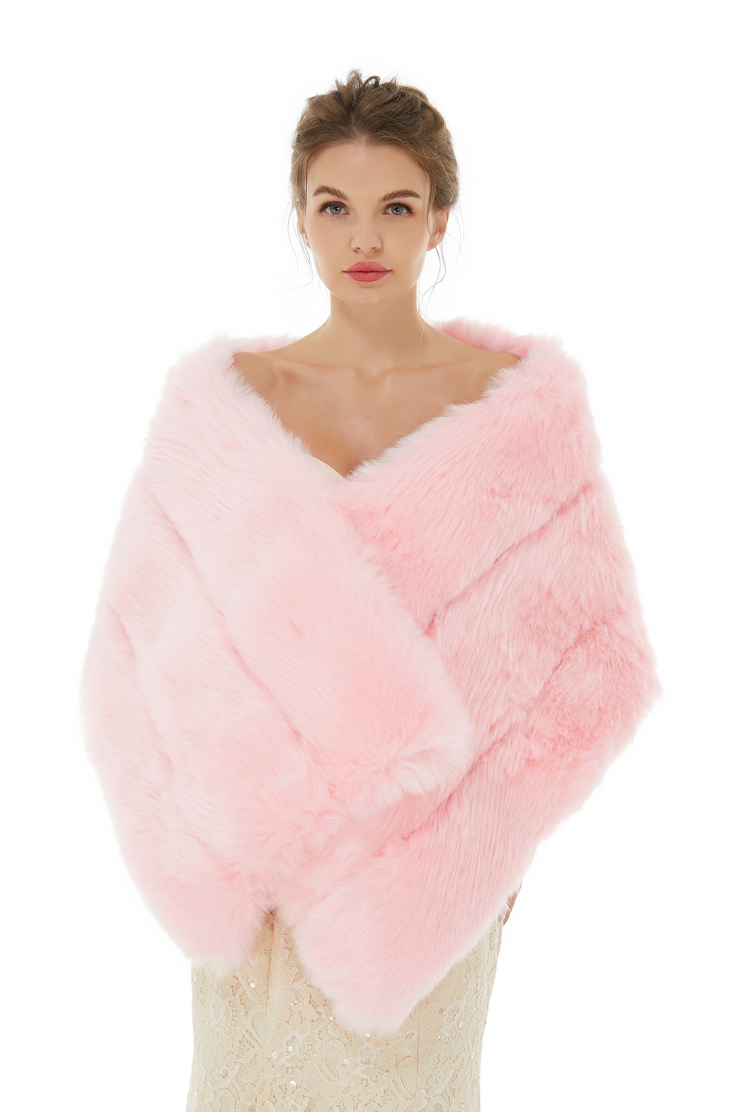 Shop Fabulous Pink Faux Fur Winter Wedding Wraps Online-BallBride