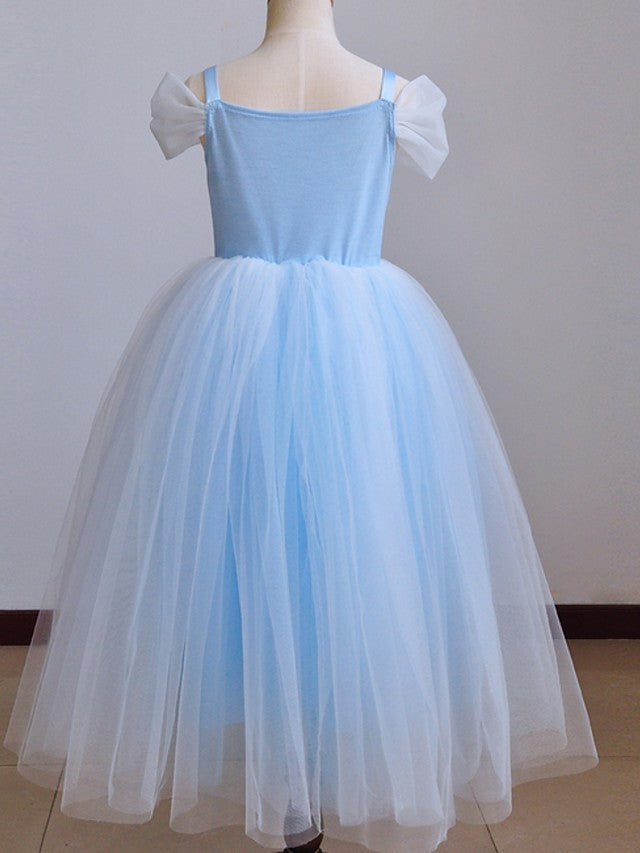 Short Sleeve Ball Gown Flower Girl Dress With Pendant-BallBride
