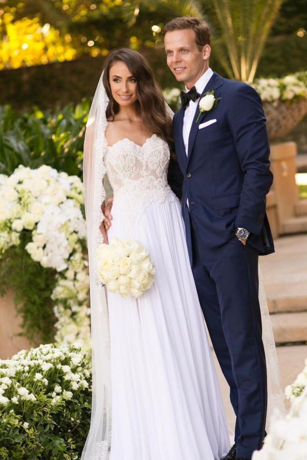 Simple Sweetheart A-line Wedding Dress with Appliques Lace-BallBride
