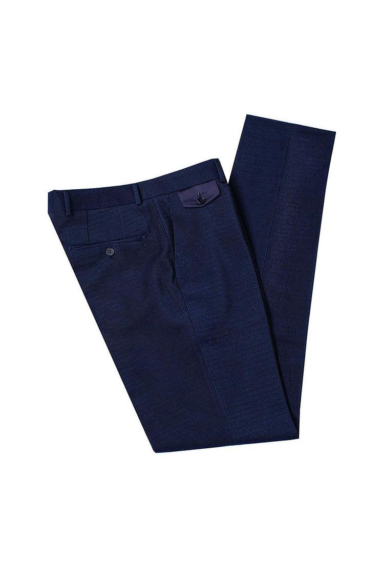 Skylar Dark Navy Three Pieces Slim Fit Wedding Suits for Men-BallBride