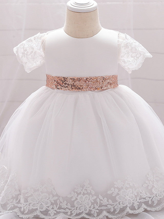 Sleeveless Jewel Neck Lace Ball Gown for Weddings and Parties-BallBride