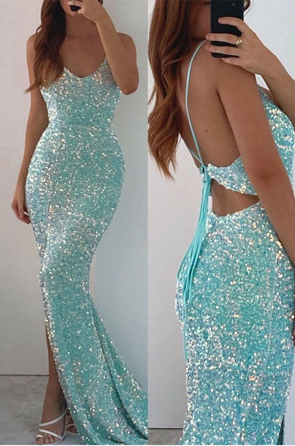 Sparkle in a Sequined Mermaid Prom Dress-BallBride