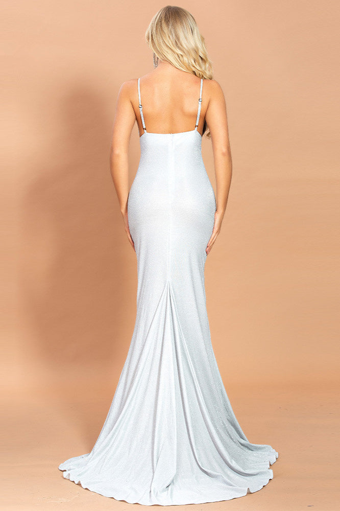 Sparkle in a Shinning Mermaid Prom Dress with Split - Online-BallBride