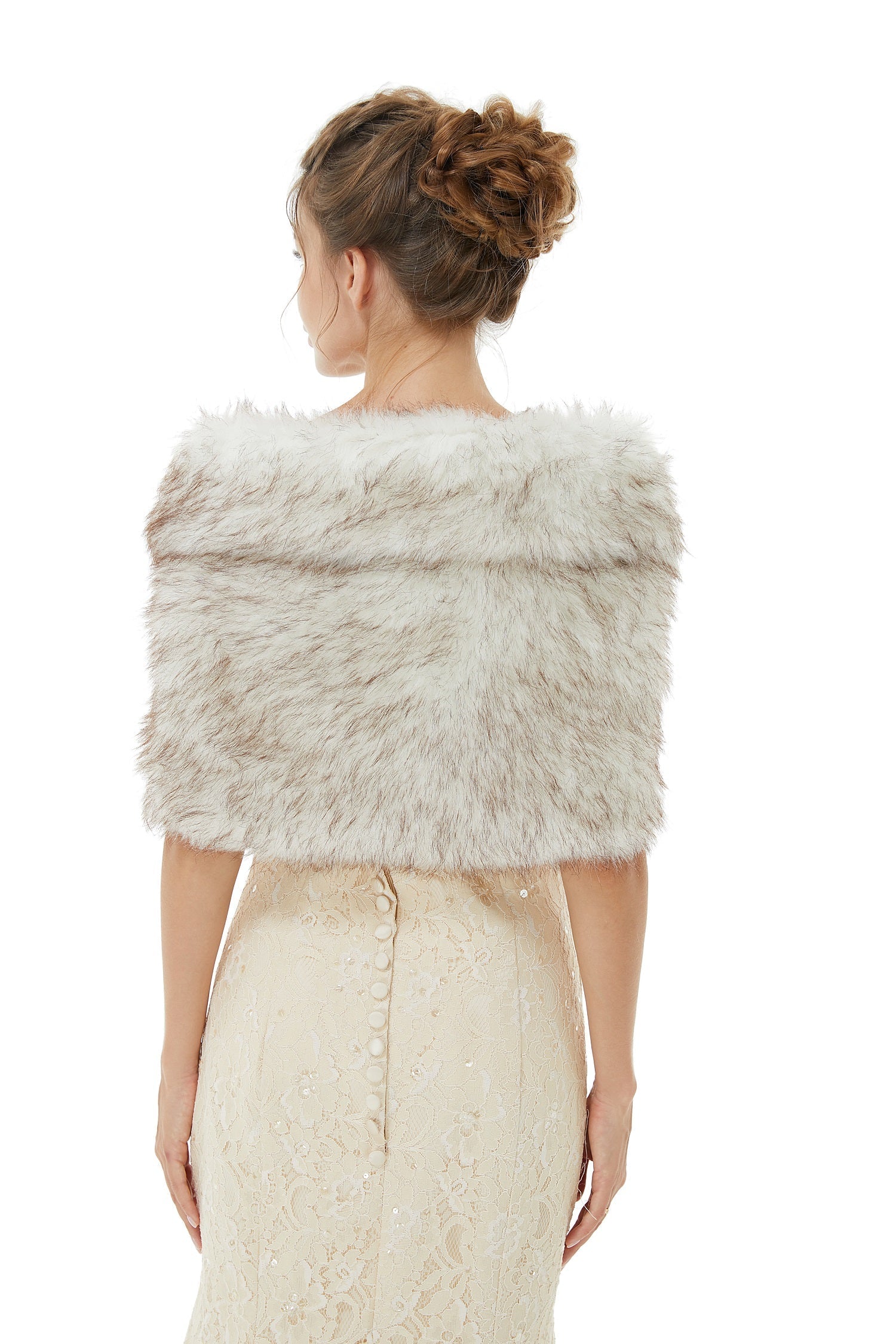Stay Warm in Style with Faux Fur Women¡¯s Wrap Shawl-BallBride
