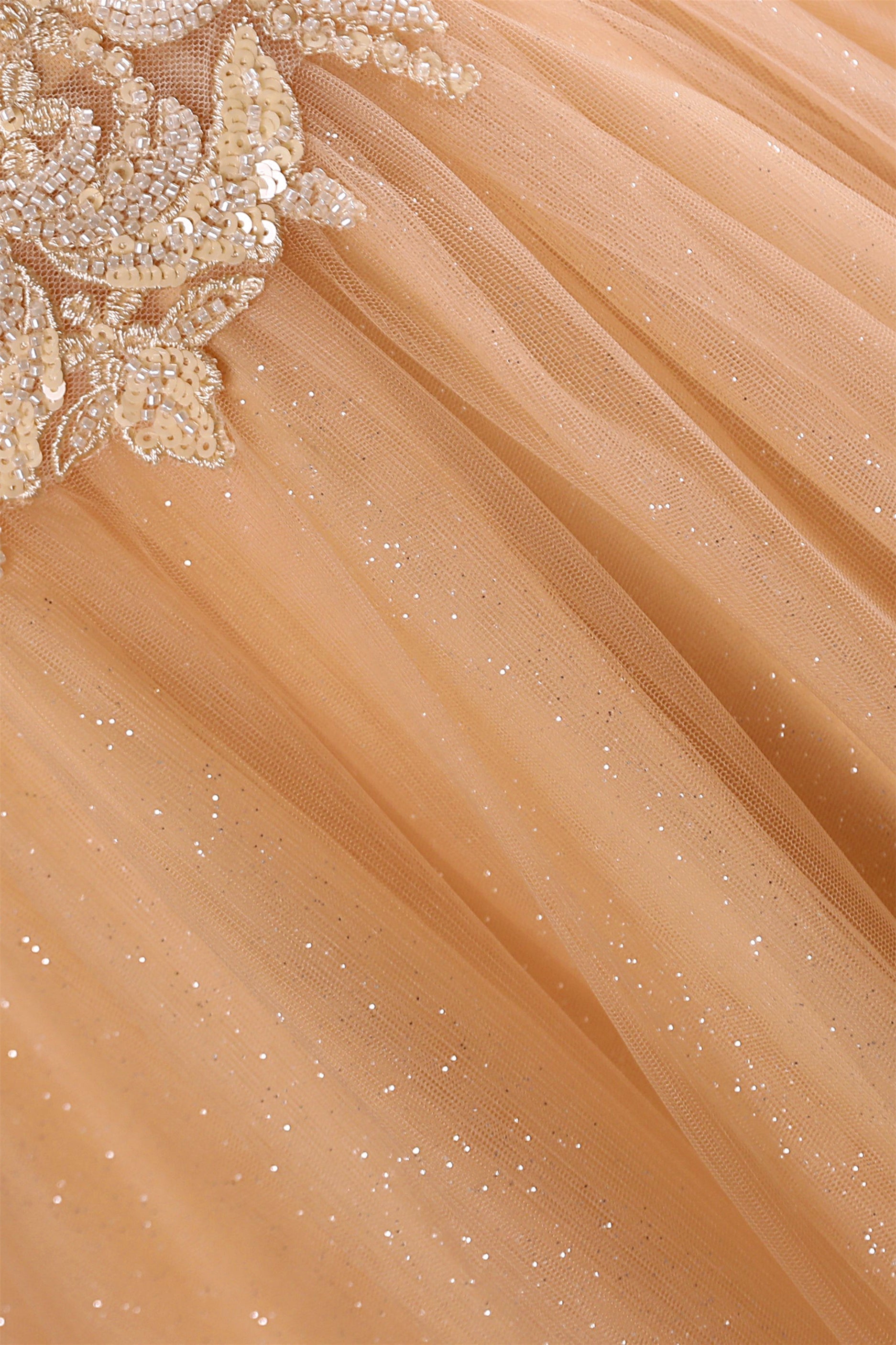 Straps Sparkle Ball Gown Sleeveless Beaded Quince Dresses-BallBride