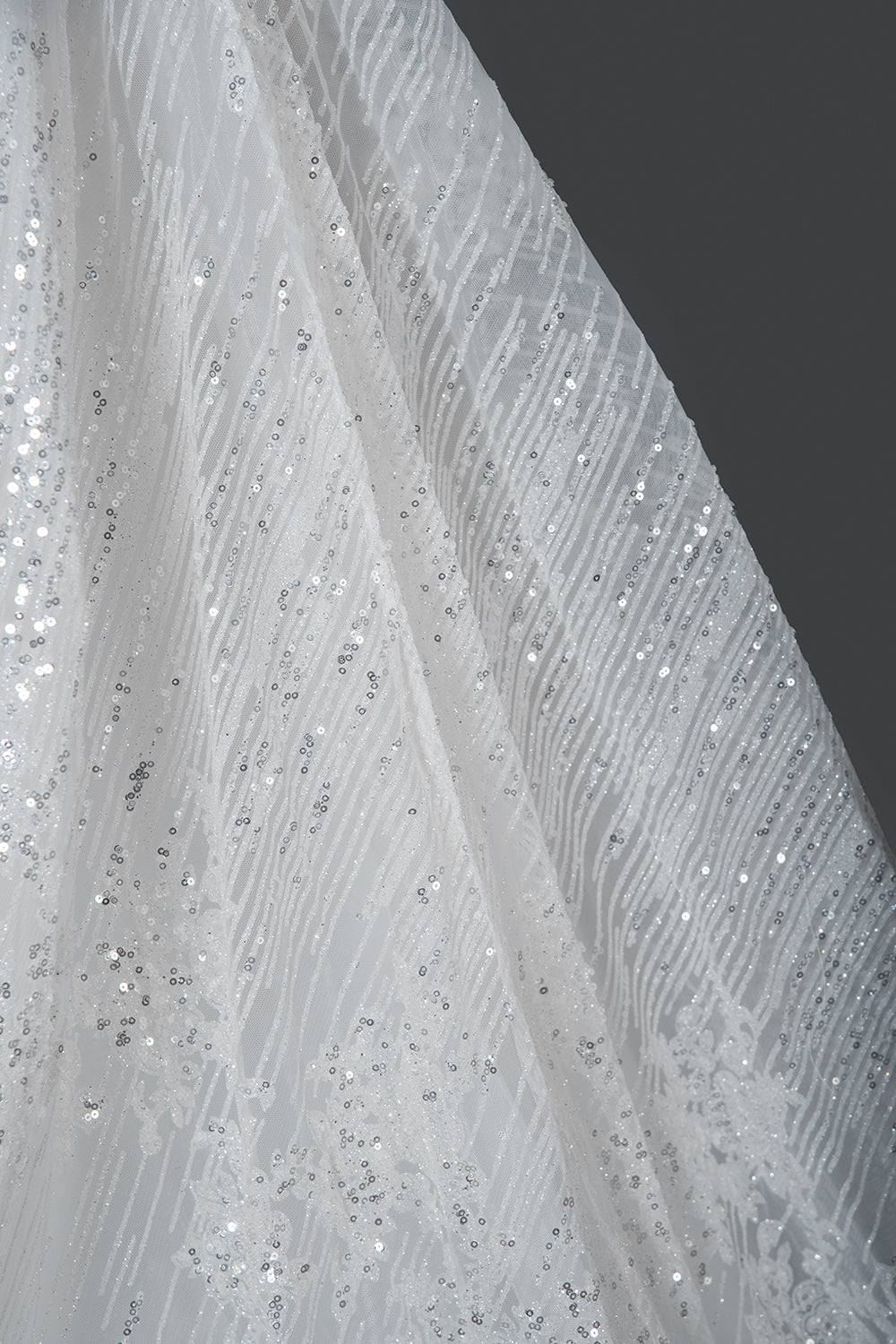 Straps Sweetheart Pleated Ball Gown Wedding Dress with Sequins-BallBride