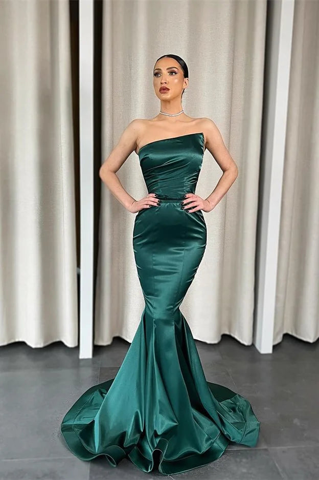Stunning Dark Green Strapless Mermaid Long Evening Dress-BallBride