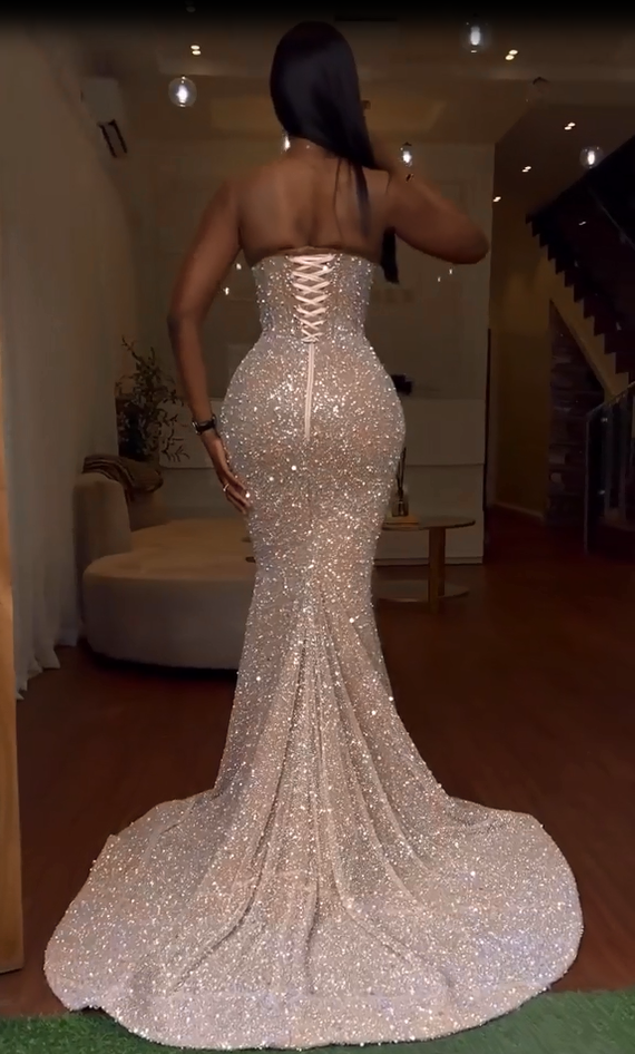 Stunning Long Mermaid Sweetheart Front Slit Prom Dress with Beaded Flowers-BallBride