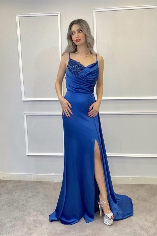 Stunning Mermaid Prom Dress with Beadings and Split Ruffles-BallBride