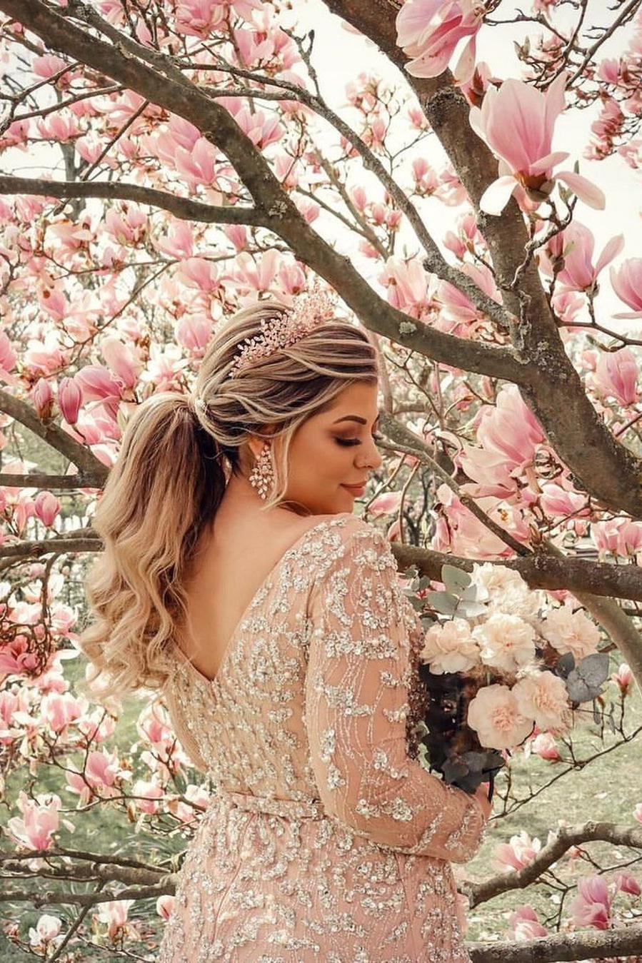 Stunning Mermaid V-neck Long Sleeves Wedding Dress With Slit-BallBride