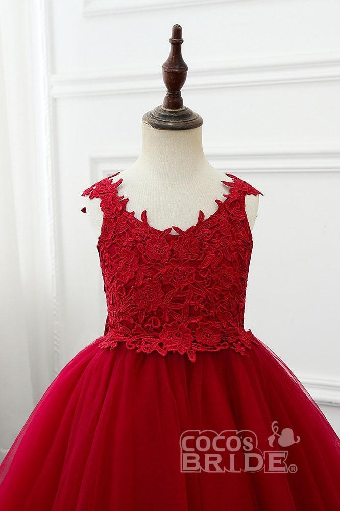 Stunning Red V-Neck Sleeveless Ball Gown Mini Dress-BallBride