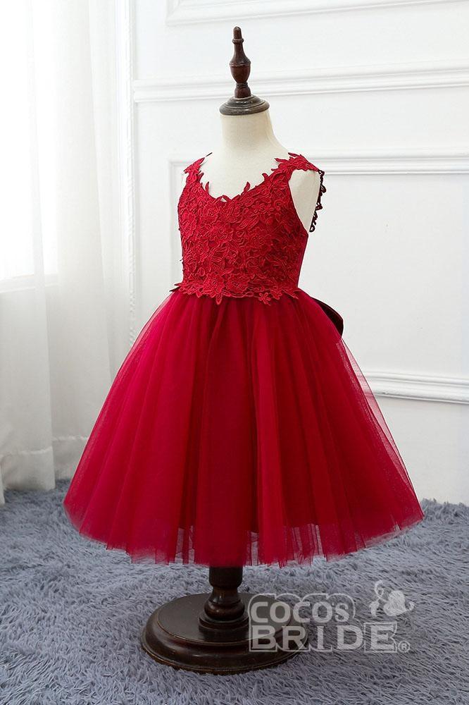 Stunning Red V-Neck Sleeveless Ball Gown Mini Dress-BallBride