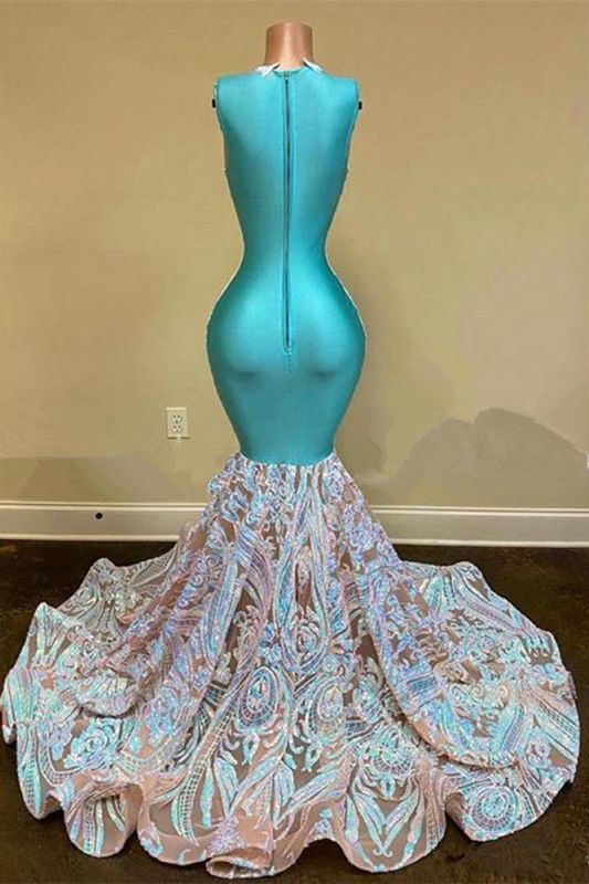 Stunning Sleeveless Mermaid Prom Dress Long Lace Designer Party Gowns-BallBride