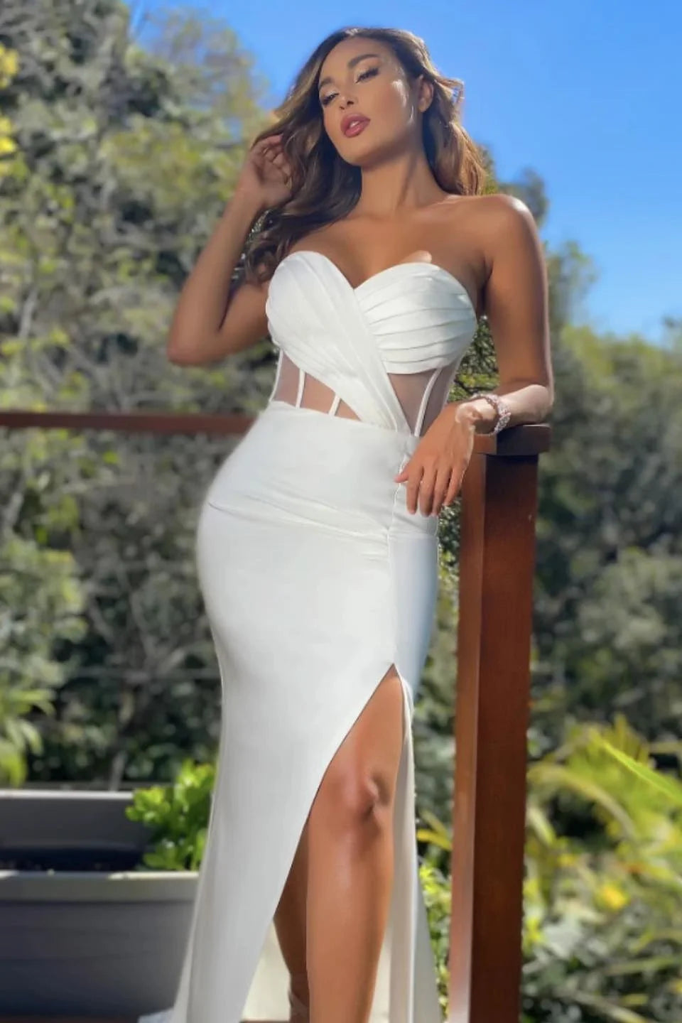 Stunning Sweetheart Long Split Mermaid Evening Dress-BallBride