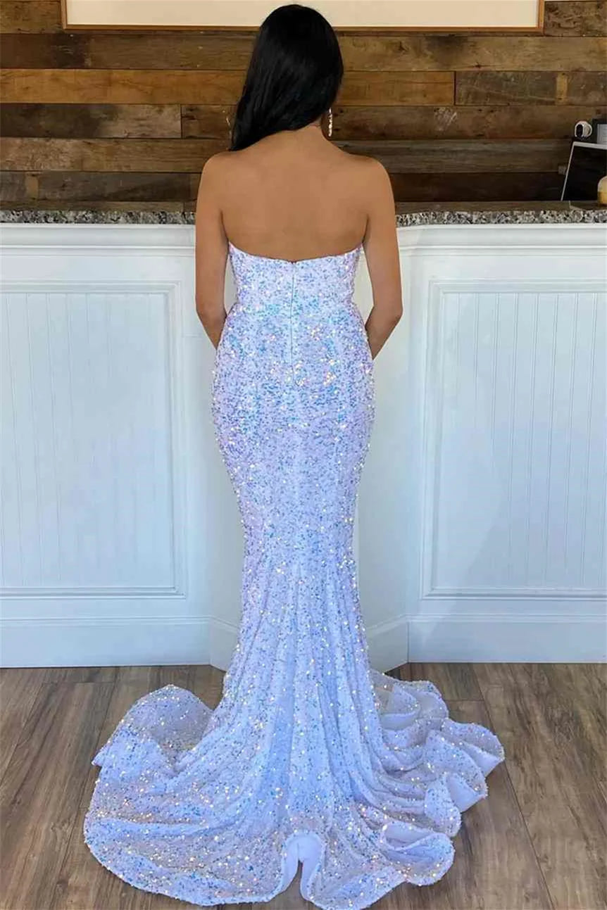 Stunning Sweetheart Mermaid Evening Dress Sequins Sleeveless Online-BallBride