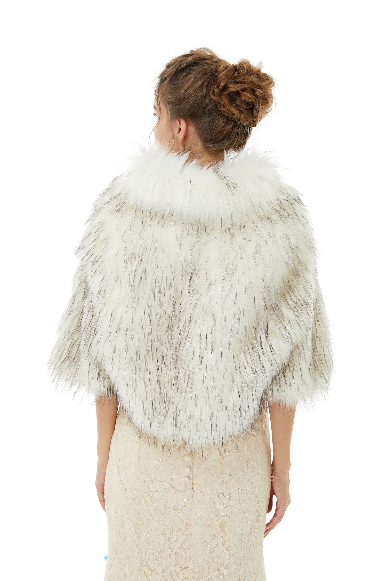 Stunning White Winter Faux Fur Wedding Wrap-BallBride