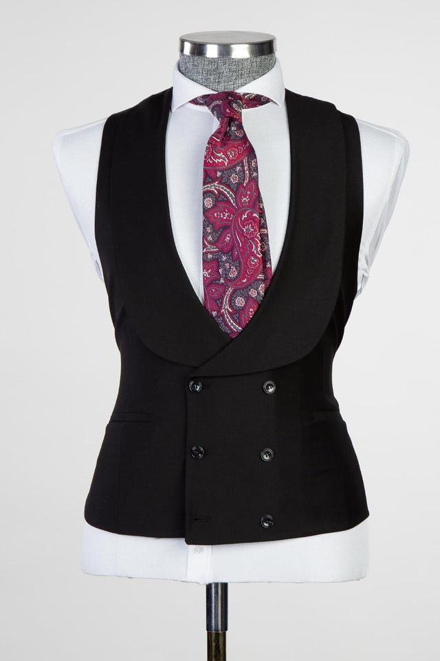 Stylish Black Peaked Lapel Bespoke Men Suits for Business by Emlyn-BallBride