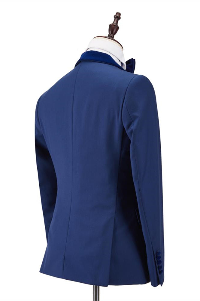 Stylish One Button Velvet Suit with Shawl Lapel for Wedding Party-BallBride