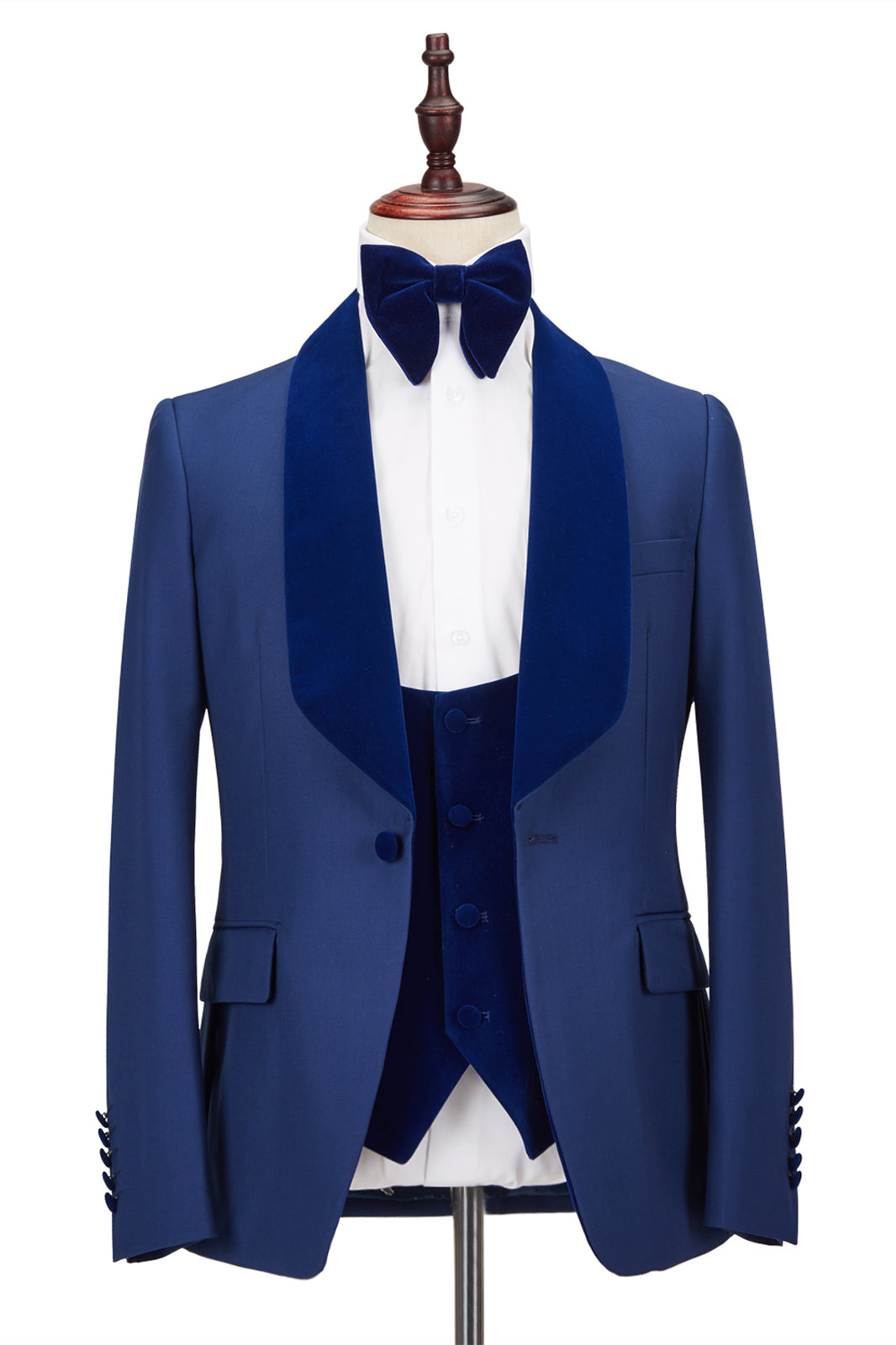 Stylish One Button Velvet Suit with Shawl Lapel for Wedding Party-BallBride