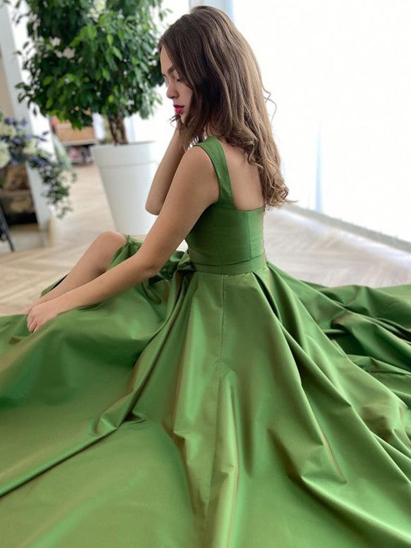 Stylish Straps Sleeveless Buttons Prom Dress With Slit-BallBride